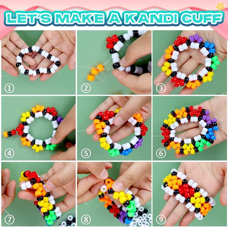 IOOLEEM 4000pcs Pony Beads, 11 Colors, Bulk Beads for Crafts, DIY, Bracelets Making - Image 4